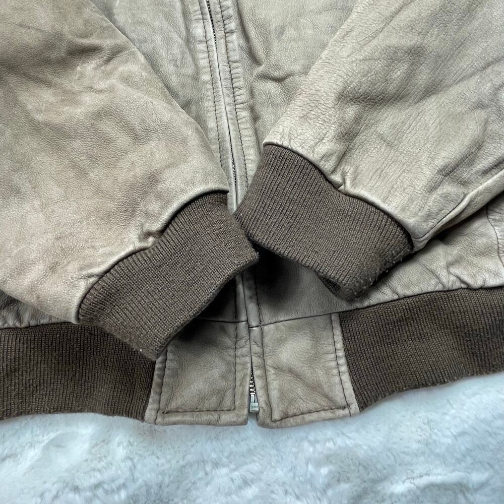 🔥VTG 90s Body Equip Suede Leather Distressed Rusty Bomber Jacket Men’s L- XL - Picture 11 of 16